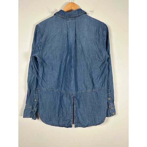 Cloth & Stone Anthropology Denim Button Up Women’s S Roll Tab Sleeve - Picture 5 of 9